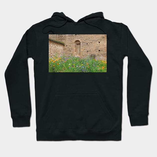 Courtyard in Burgandy Hoodie by EileenMcVey